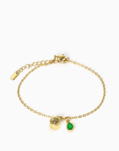 Photo projection water droplet shape zodiac stone bracelet