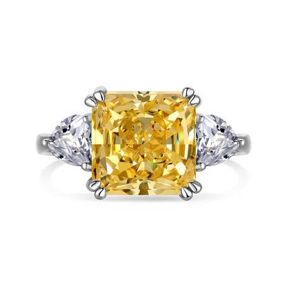 Classic noble shining ice flower cut high carbon diamond zircon ring - jewelryweilin