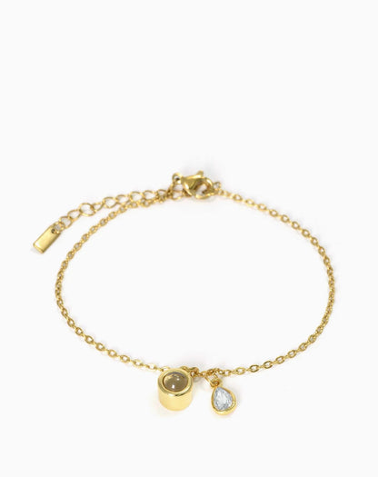 Photo projection water droplet shape zodiac stone bracelet