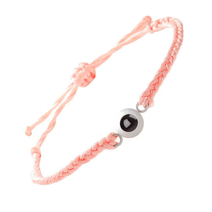 Photo projection woven couple's bracelet