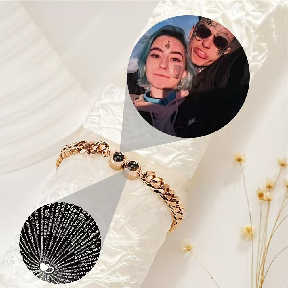 2 Photo Projection Cuban Bracelets