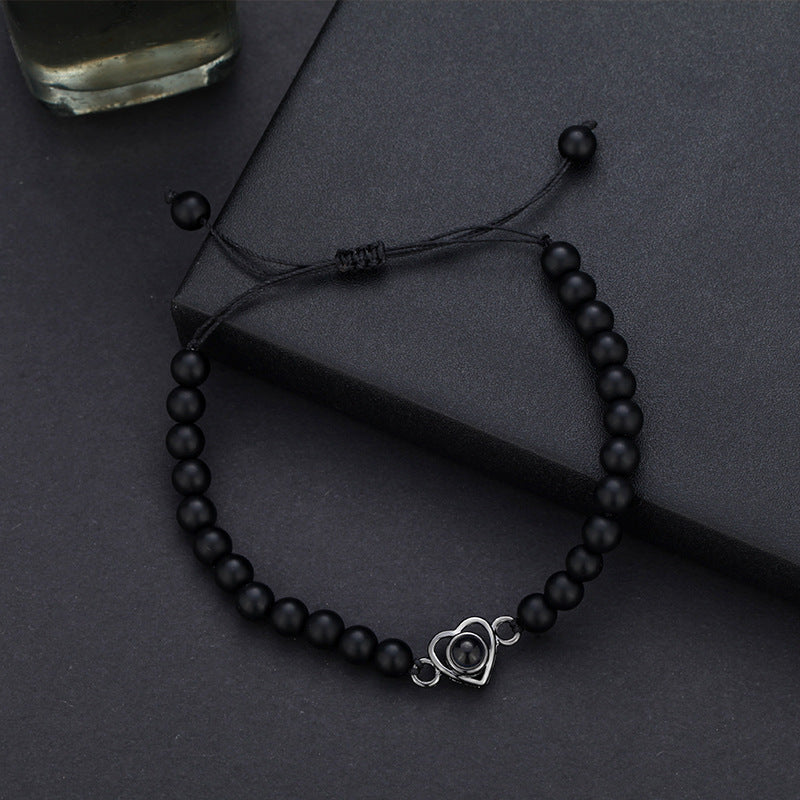 Photo projection natural stone bracelet