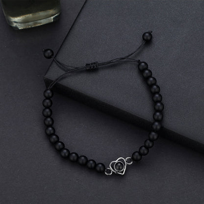 Photo projection natural stone bracelet