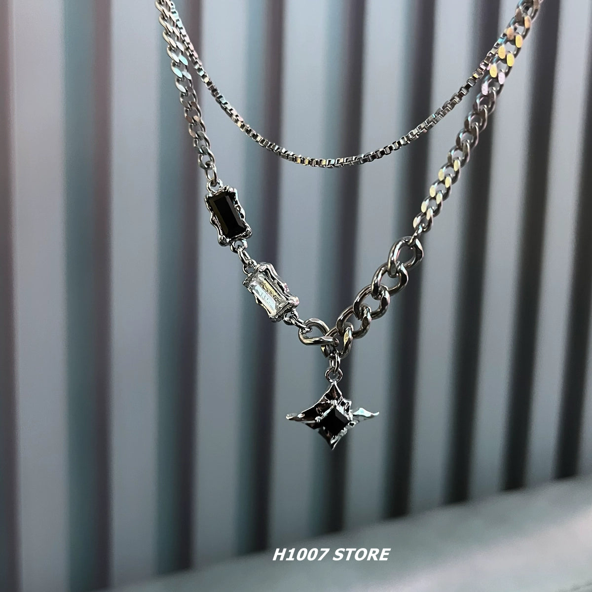 Hip-Hop Star Double-Layer Necklace