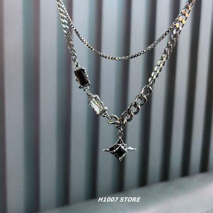 Hip-Hop Star Double-Layer Necklace