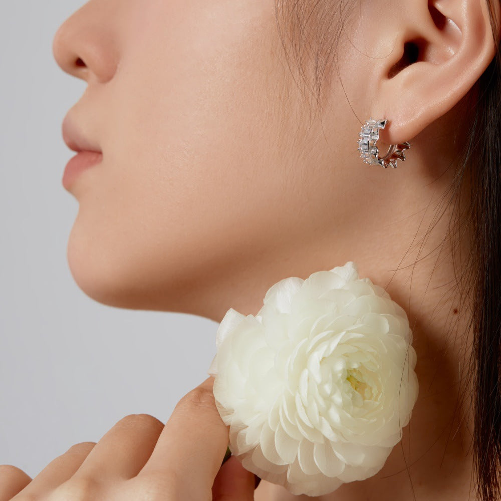 Zirconia Rectangular Earrings - jewelryweilin
