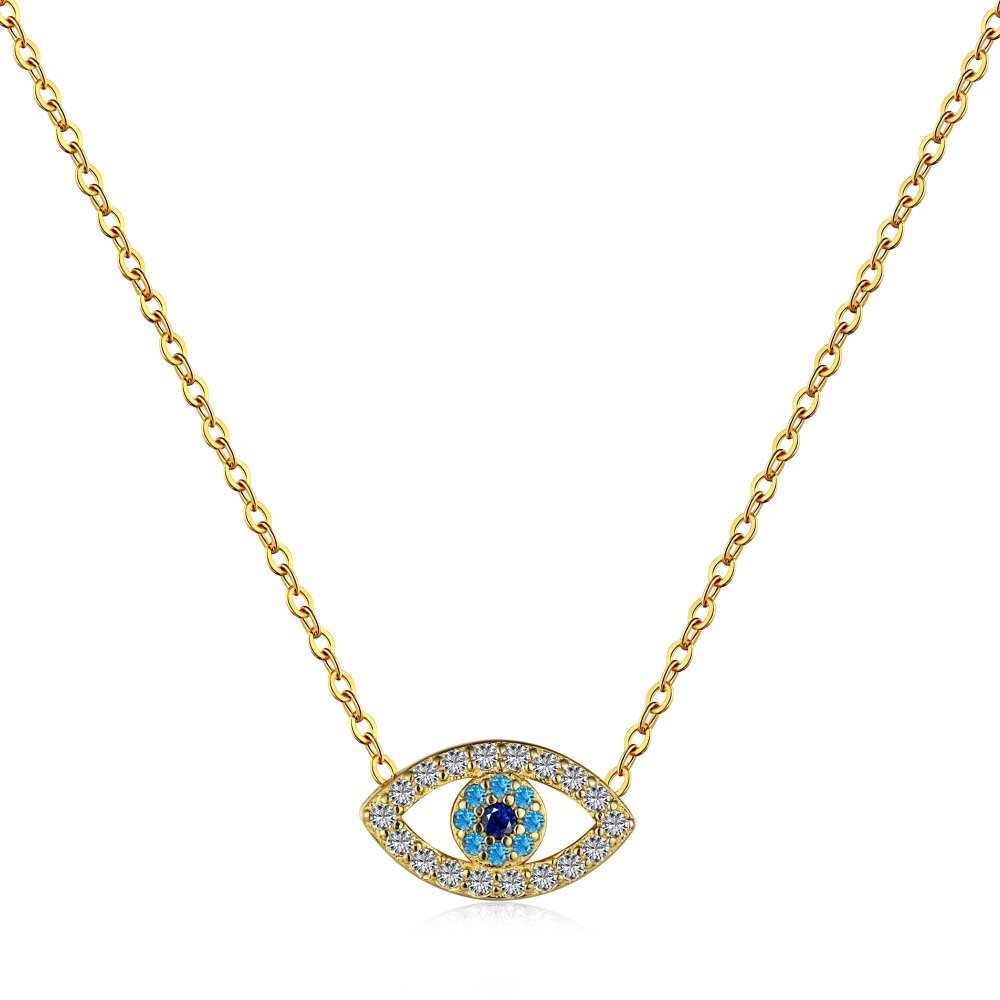 Fashion personality zircon devil eye pendant necklace - jewelryweilin