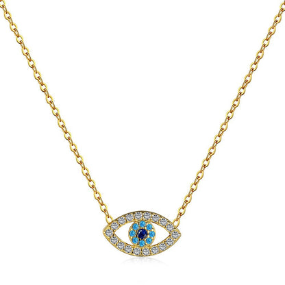 Fashion personality zircon devil eye pendant necklace - jewelryweilin