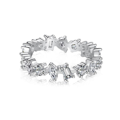 Fashionable and high-end sparkling diamond full diamond ring - jewelryweilin