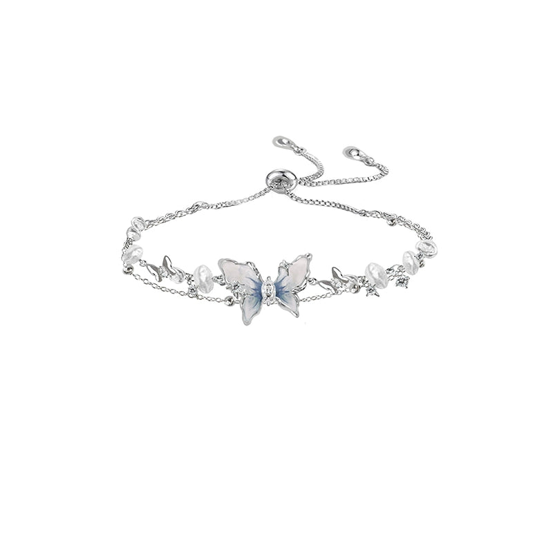 Gradient blue butterfly bracelet