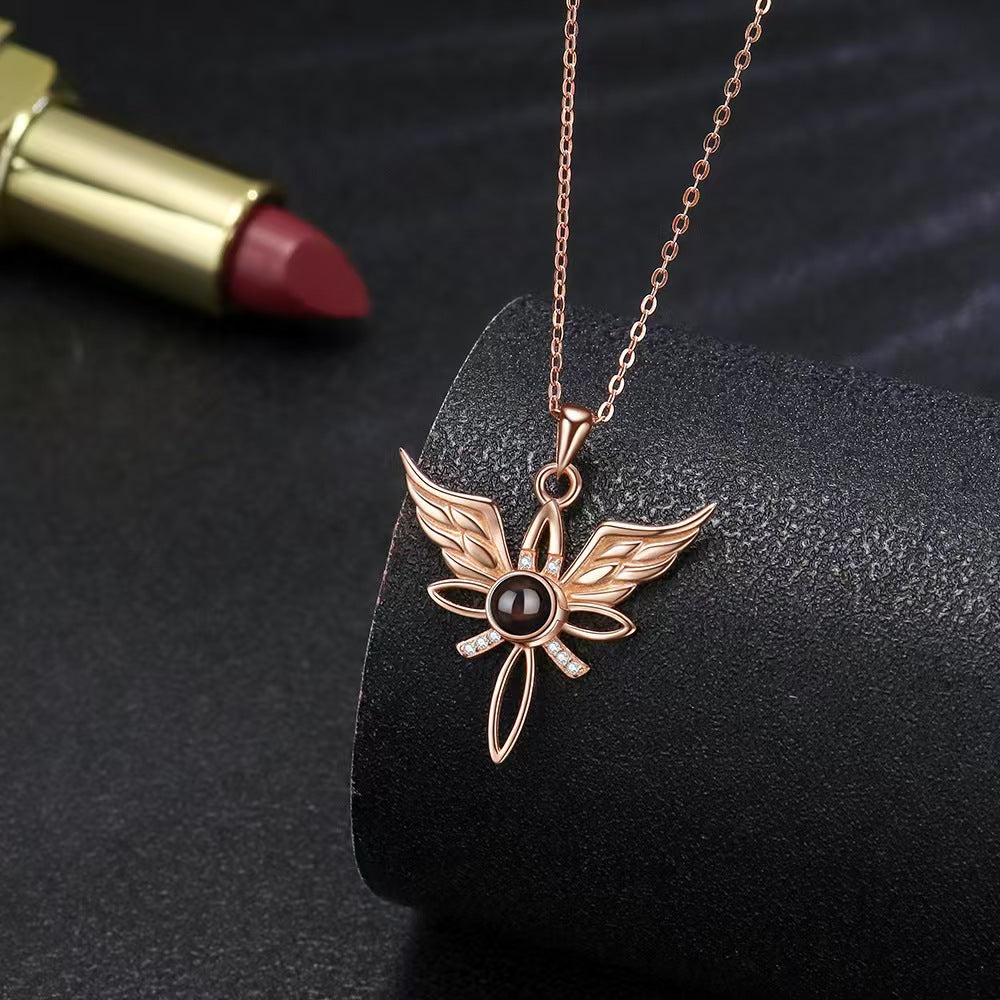 Angel Wings Photo Projection Necklace