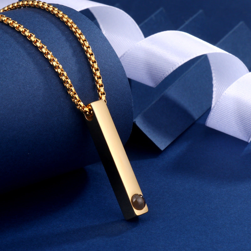 Photo Projection Square Pillar Necklace