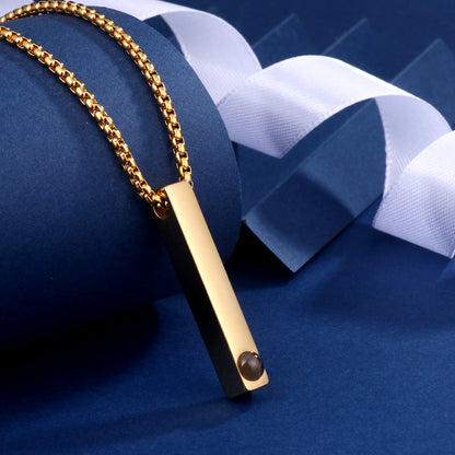 Photo Projection Square Pillar Necklace