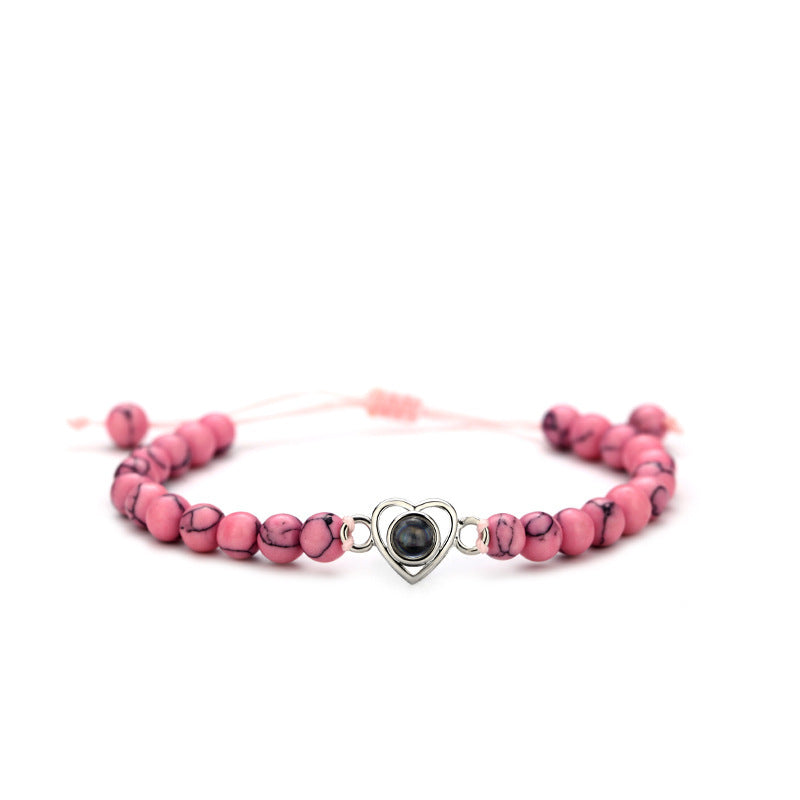 Photo projection natural stone bracelet