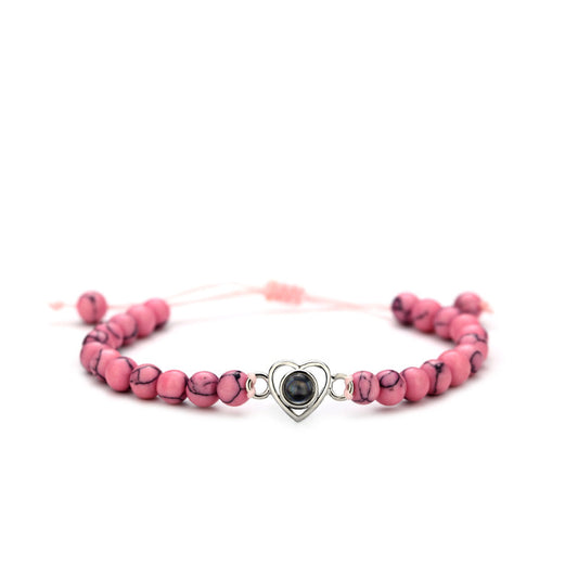 Photo projection natural stone bracelet
