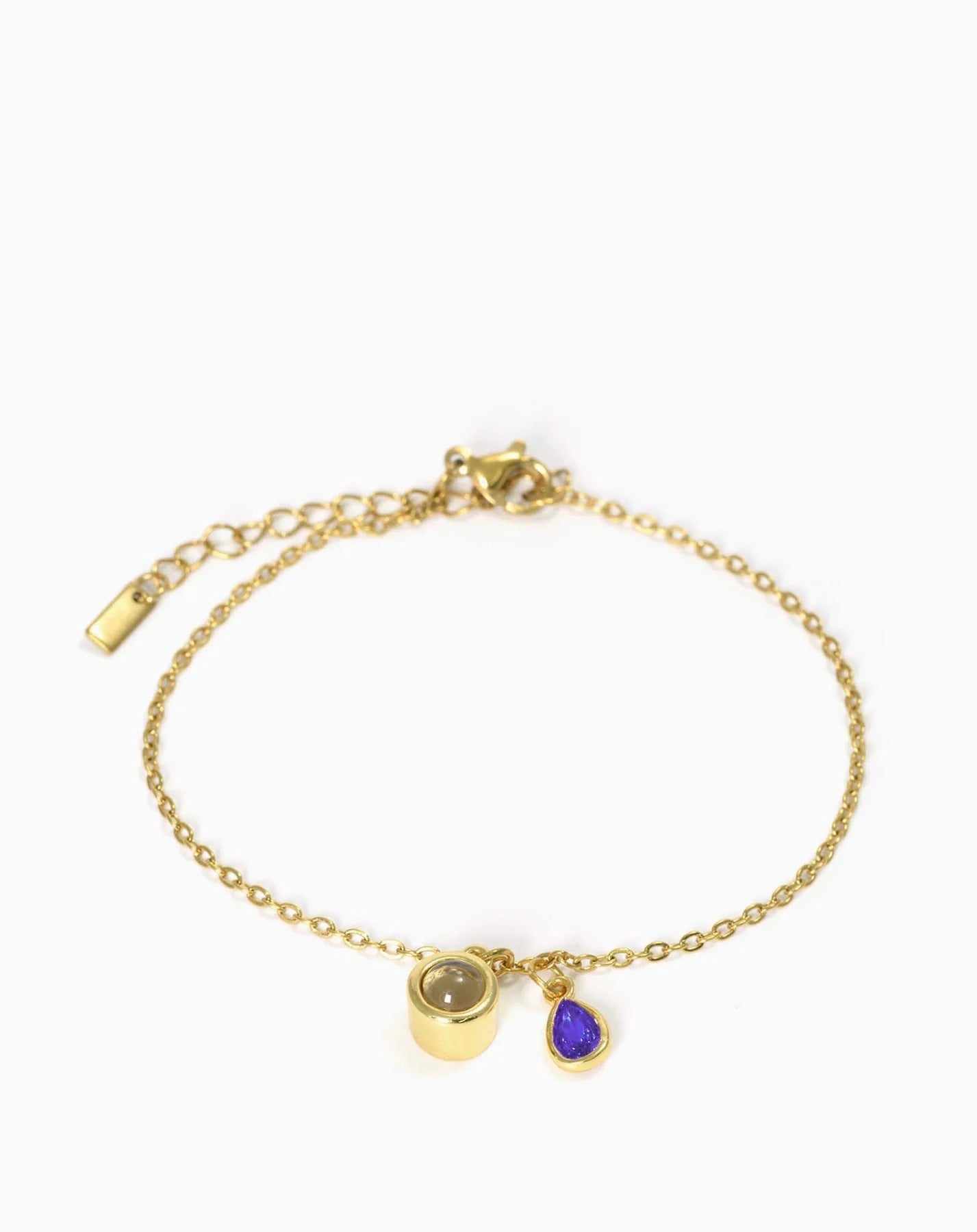 Photo projection water droplet shape zodiac stone bracelet