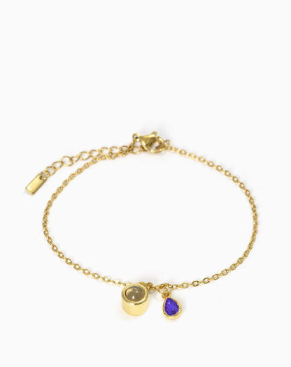 Photo projection water droplet shape zodiac stone bracelet