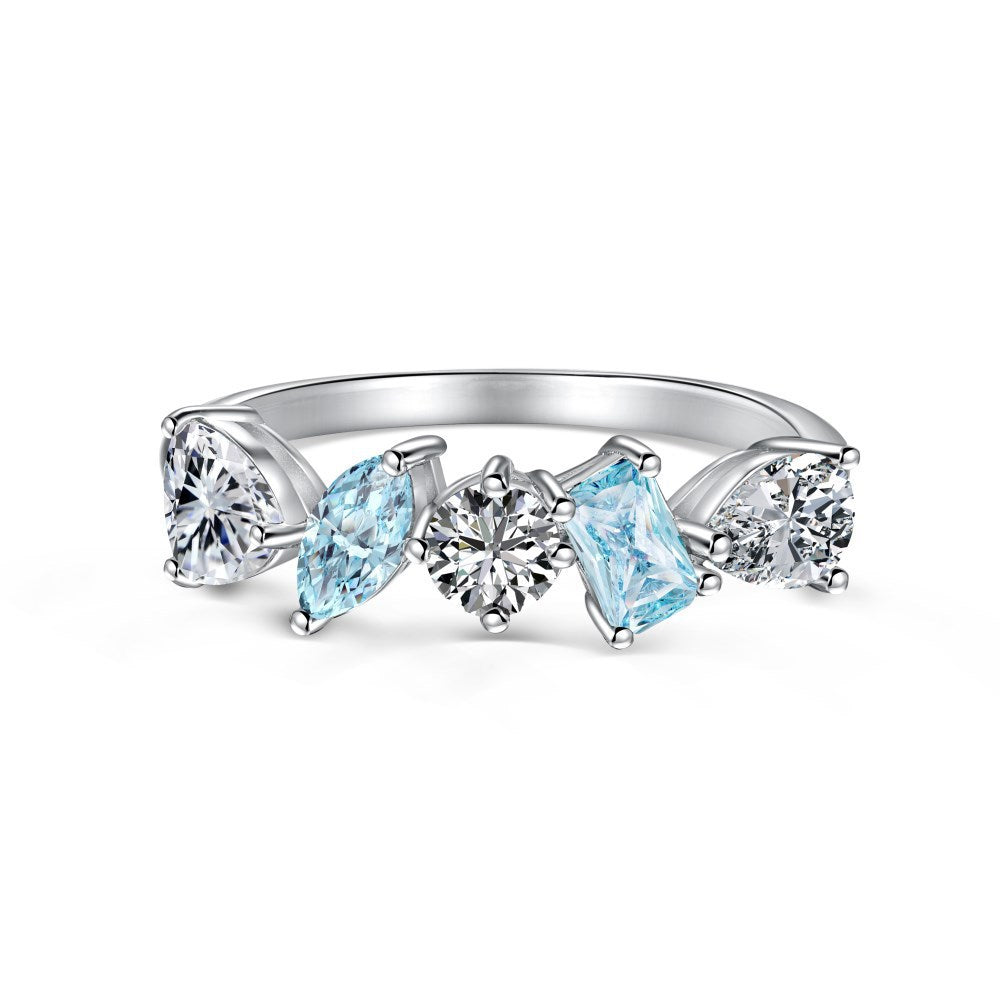 Fashionable and high-end sparkling diamond full diamond ring - jewelryweilin