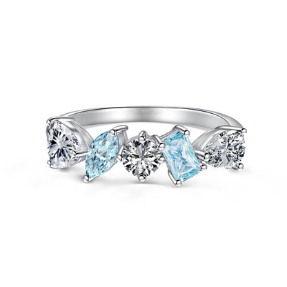Fashionable and high-end sparkling diamond full diamond ring - jewelryweilin