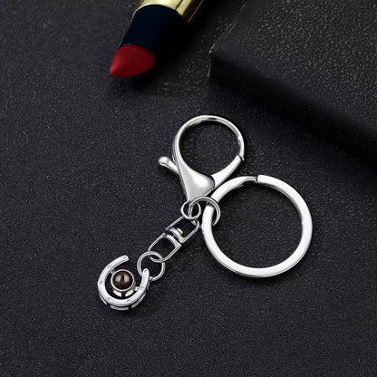 Photo projection U-shaped horseshoe necklace