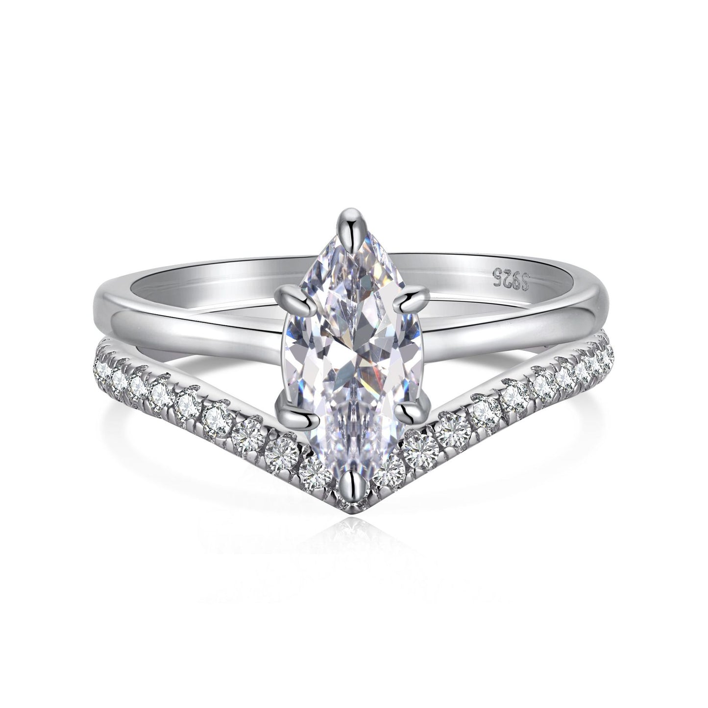 Temperament high carbon diamond stacking ring - jewelryweilin