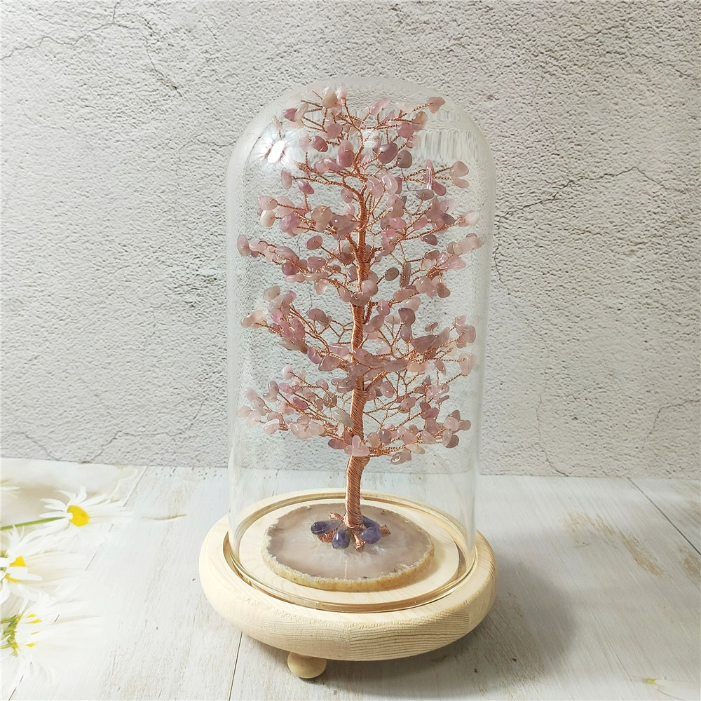 Crystal tree glass cover ornaments to attract love and wealth