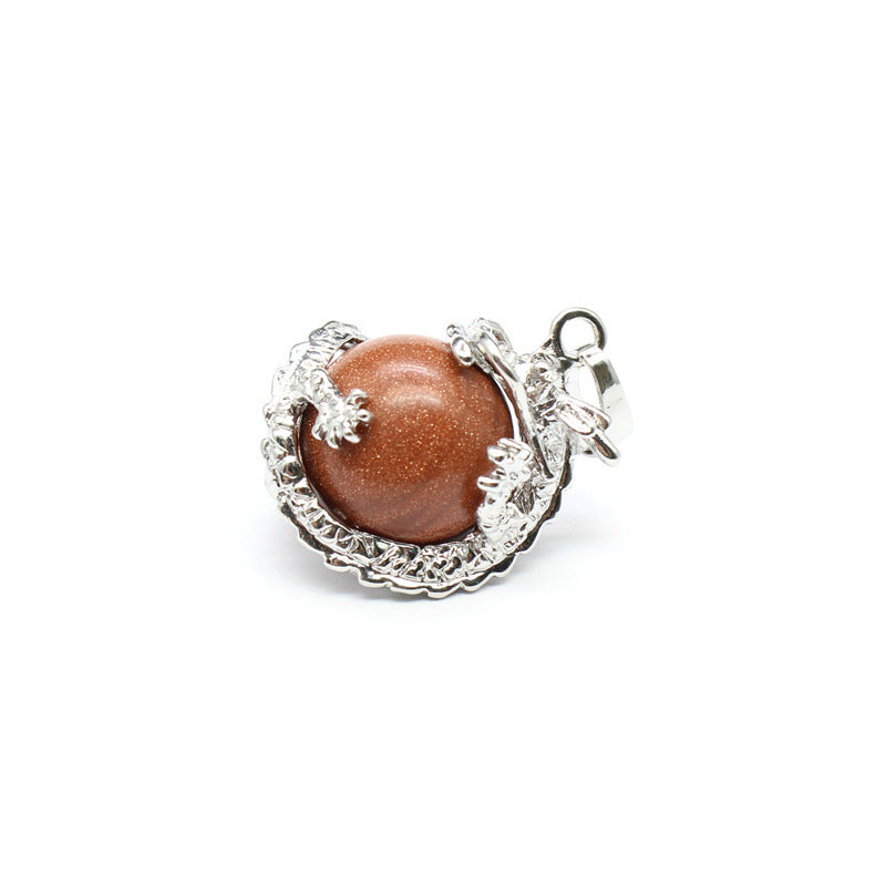 National trend crystal dragon ball rhodonite pendant