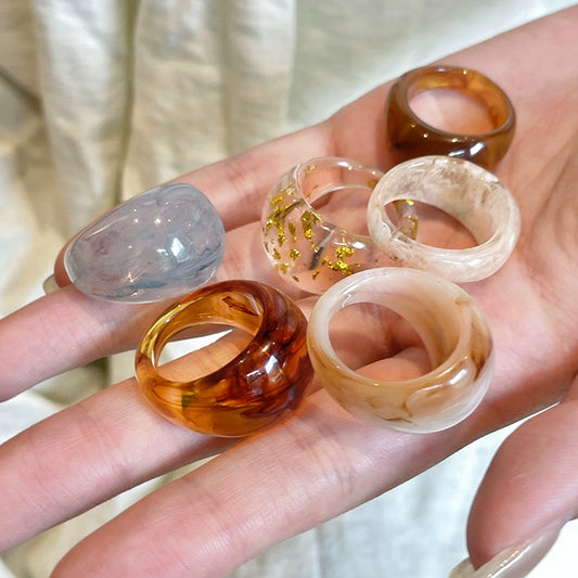 French Vintage Amber Ring