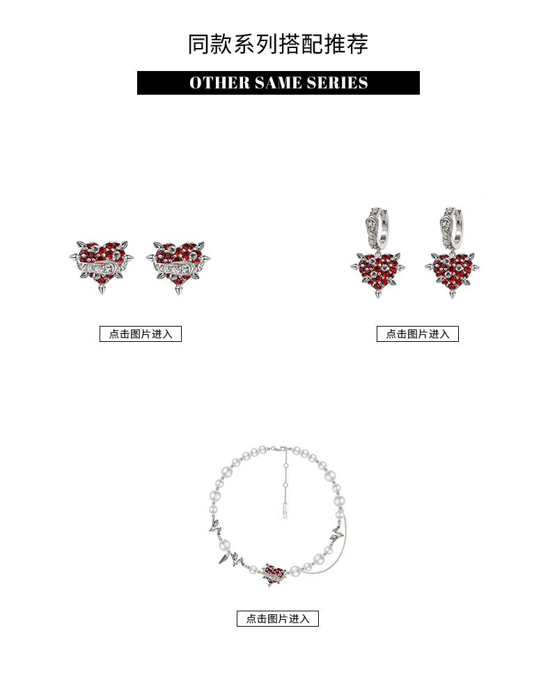 Love red heart necklace