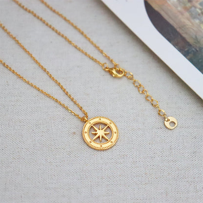 Fashionable and popular personality retro eight-pointed star necklace - jewelryweilin