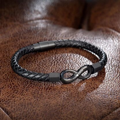 DIY engraved 8-character leather cord bracelet