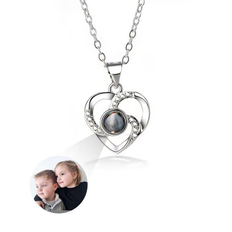 Photo projection pendant necklace