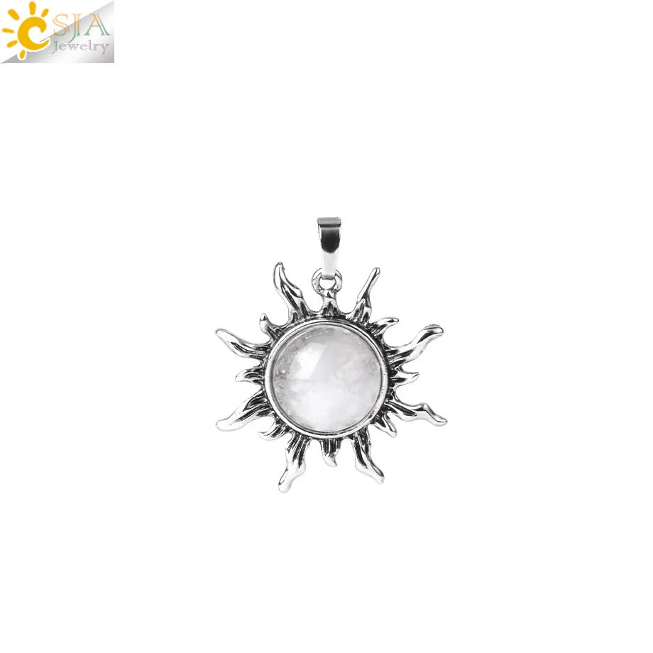 Vintage Amethyst Sunflower Pendant