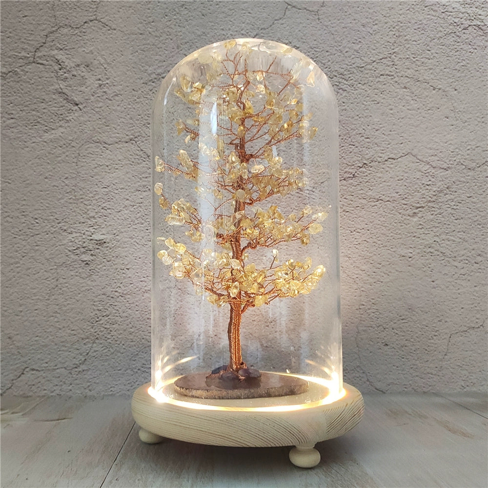 Crystal tree glass cover ornaments to attract love and wealth