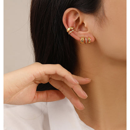 High-end fashion zircon ear bone clip earrings for non-pierced ears - jewelryweilin