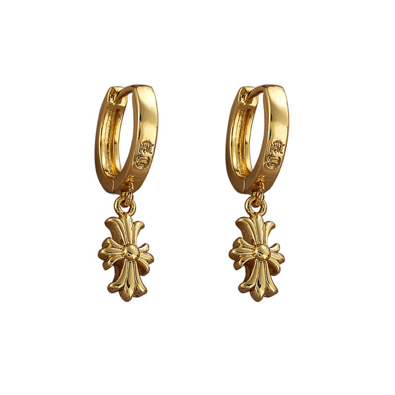 Vintage Personalized Chrome Hearts Cross Earrings - jewelryweilin