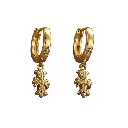 Vintage Personalized Chrome Hearts Cross Earrings - jewelryweilin