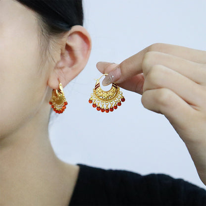 Oriental antique exquisite tassel earrings - jewelryweilin