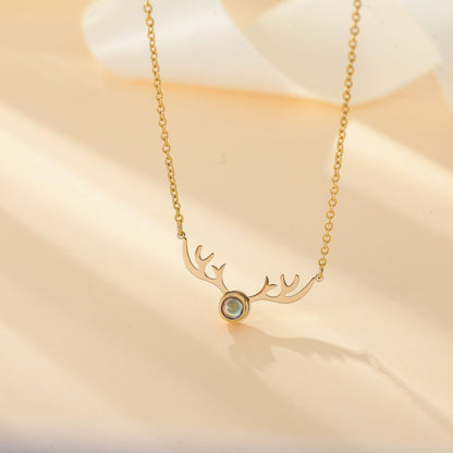 Photo projection antler necklace