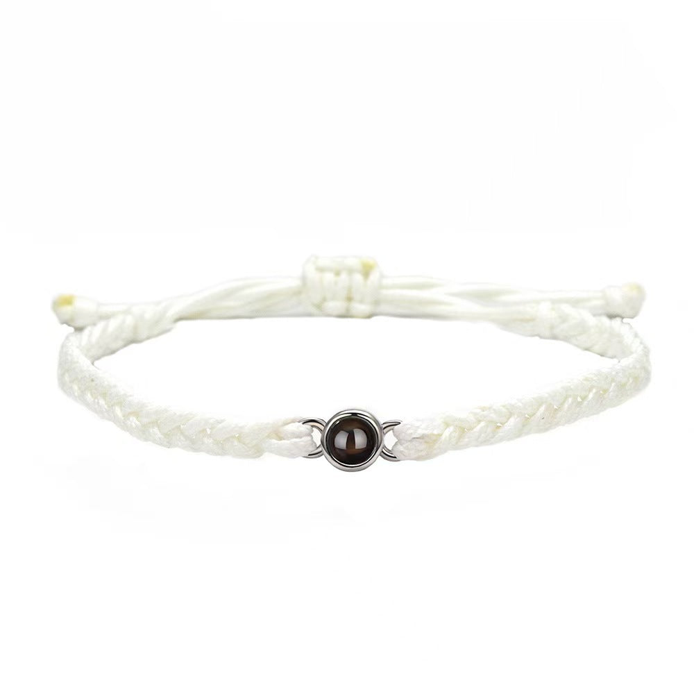 Photo projection hand-woven bracelet