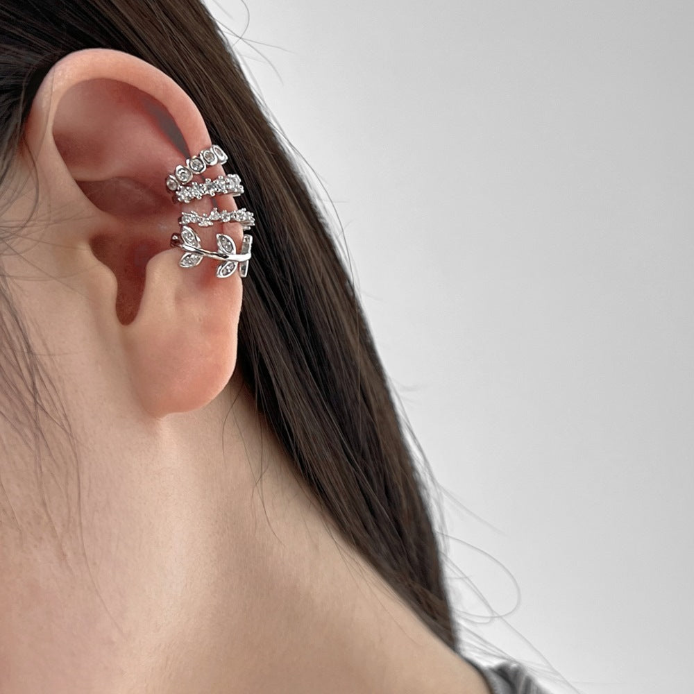 Fashionable and personalized shining zircon ear clips - jewelryweilin