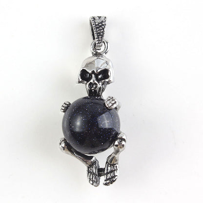 Round Bead Skull Pendant
