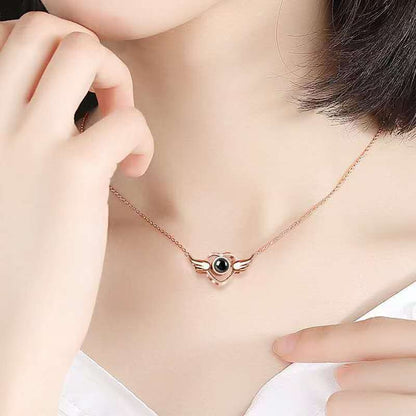 Photo Projection Heart Necklace