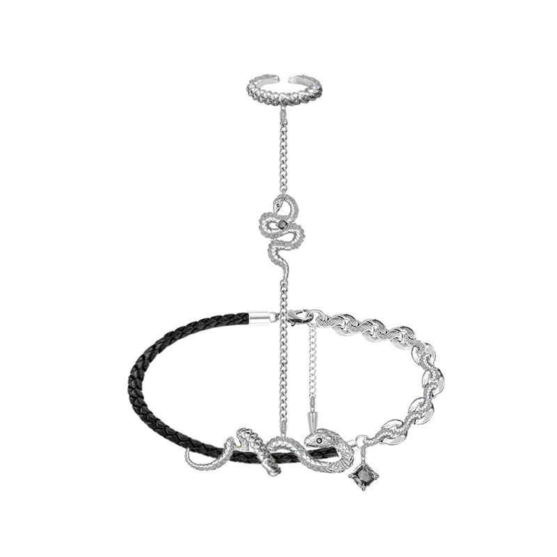 One-piece snake-shaped bracelet