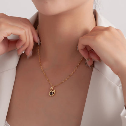Photo Projection Swan Necklace