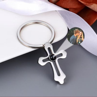 Photo Projection Cross Necklace