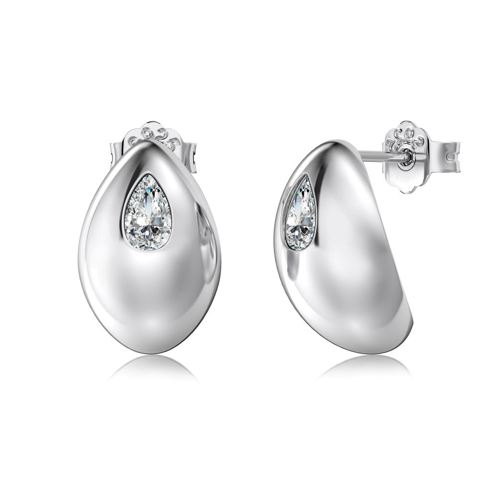 High-grade glossy small bean earrings - jewelryweilin