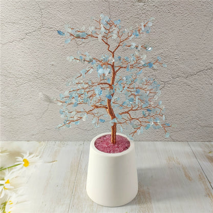Natural crystal fortune tree light luxury ornaments crafts