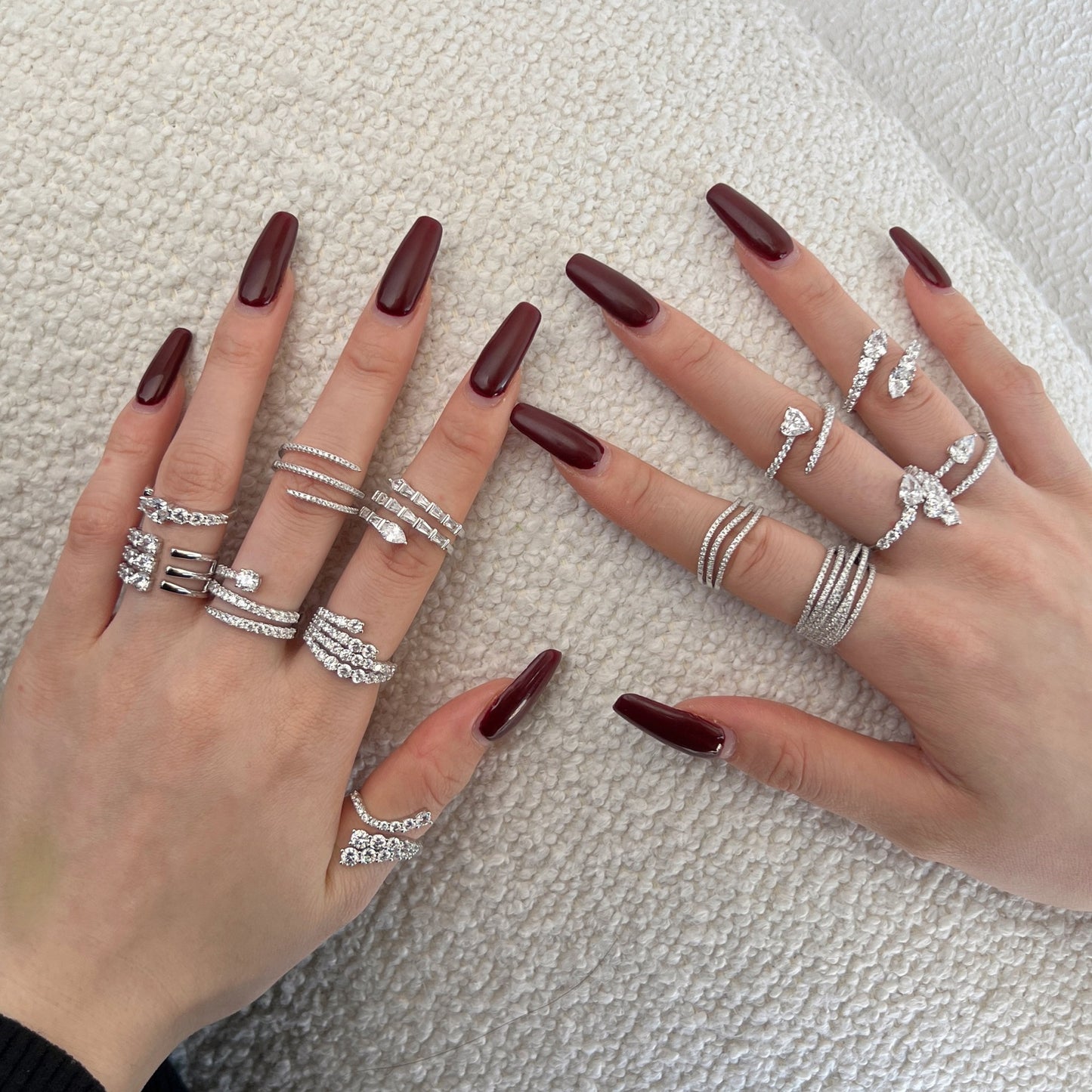 Fashionable and personalized spiral full diamond ring - jewelryweilin