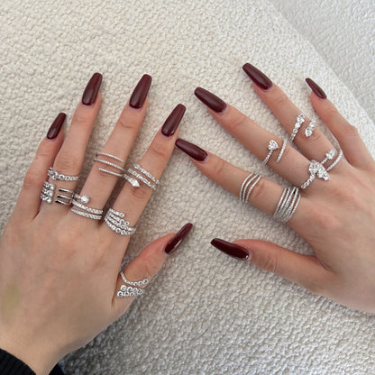 Fashionable and personalized spiral full diamond ring - jewelryweilin